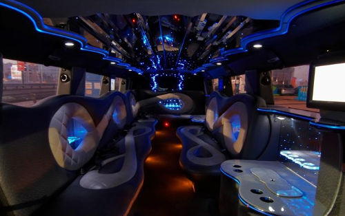 White Stretch Hummer in Prague - picture of interior #1
