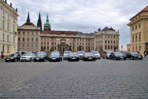 Prague airport transfers car fleet at Prague castle