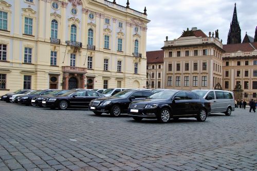 Prague airport transfers car fleet at Prague castle