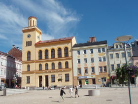 Jablonec nad Nisou square with Municipal Hall