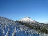 Jested tower at the top of Ještěd mountain at Jested ski resort